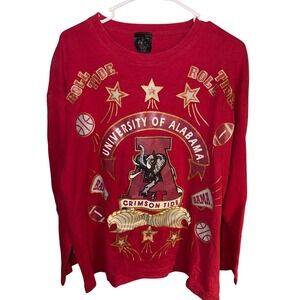 Moon Dance University of Alabama Hand Painted Vintage Sweater Red OS Roll Tide